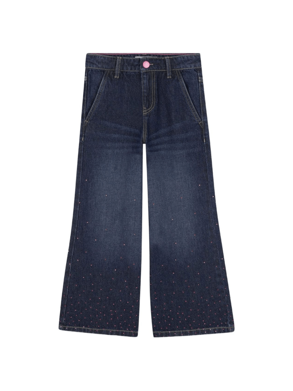 Jeans svasati per bambina Billieblush in denim con strass - Rubino Kids