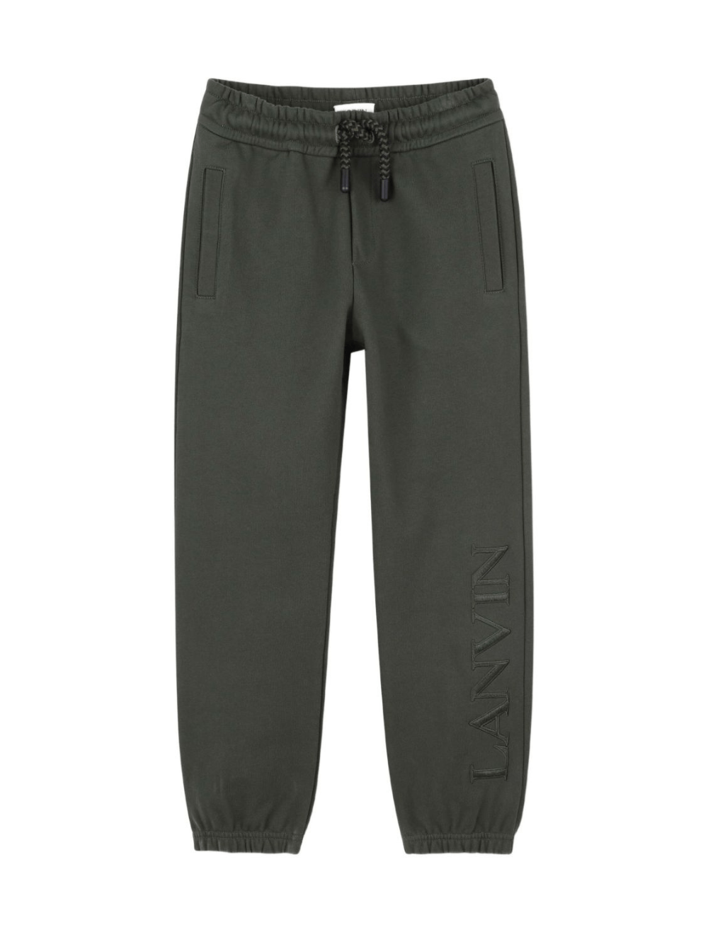 Joggers per bambino Lanvin Enfant verde con orli elasticizzati - Rubino Kids