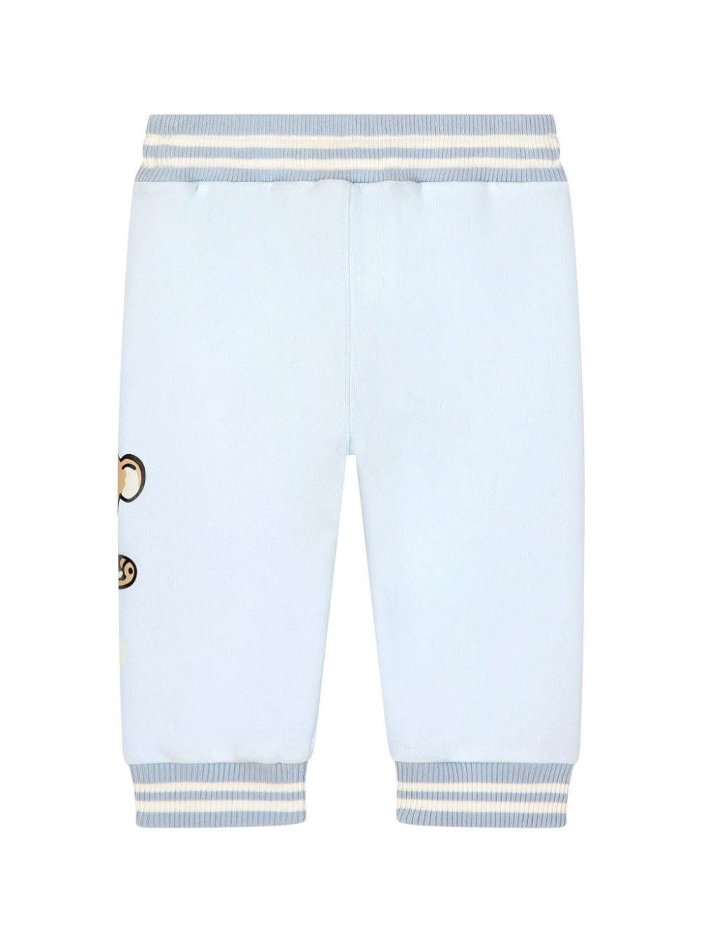Joggers per neonato Dolce & Gabbana Kids azzurro con stampa leopardata - Rubino Kids