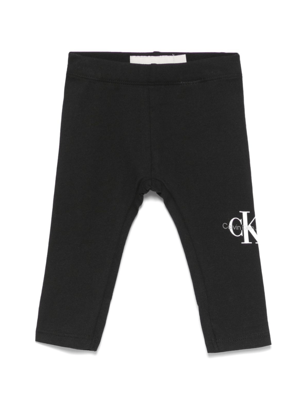 Leggings con monogramma per neonata Calvin Klein Kids nero con stampa sulla gamba - Rubino Kids