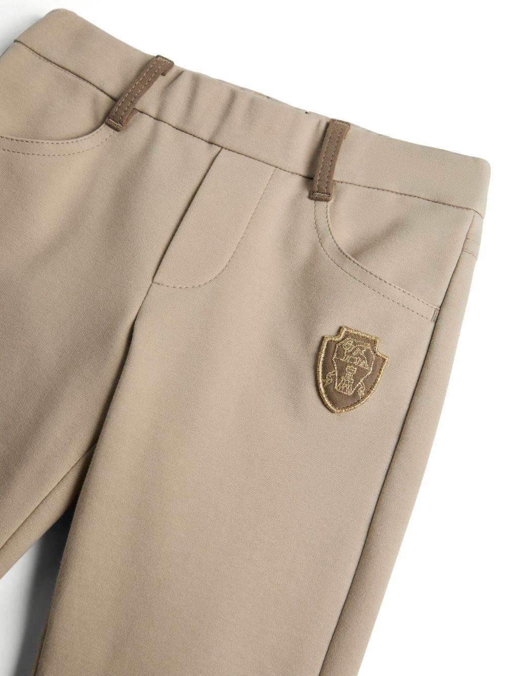 Leggings per bambina Brunello Cucinelli Kids beige con applicazione - Rubino Kids