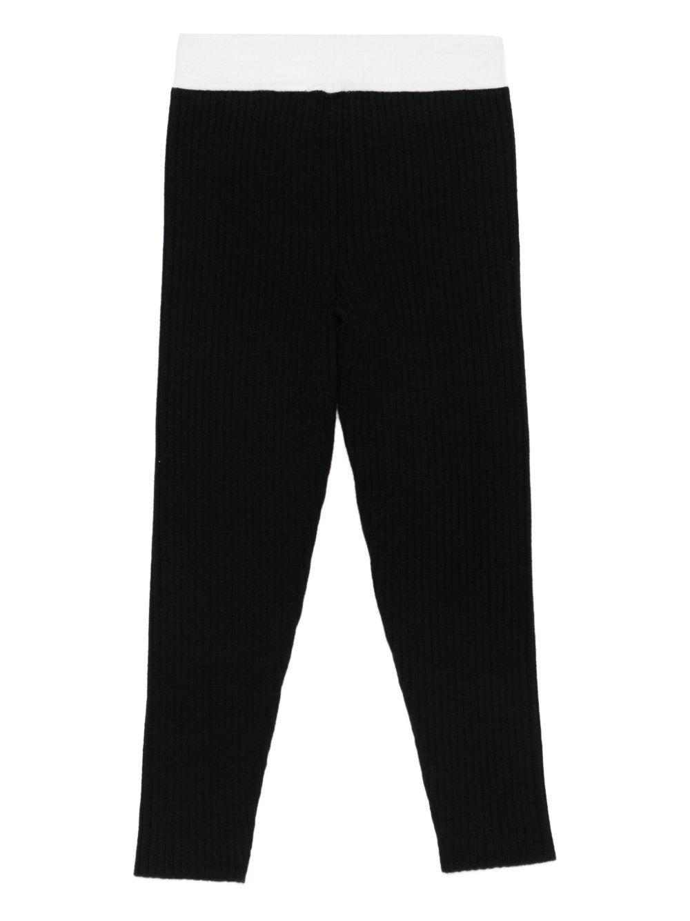 Leggings per bambina Elisabetta Franchi La Mia Bambina nero con bordo a contrasto - Rubino Kids