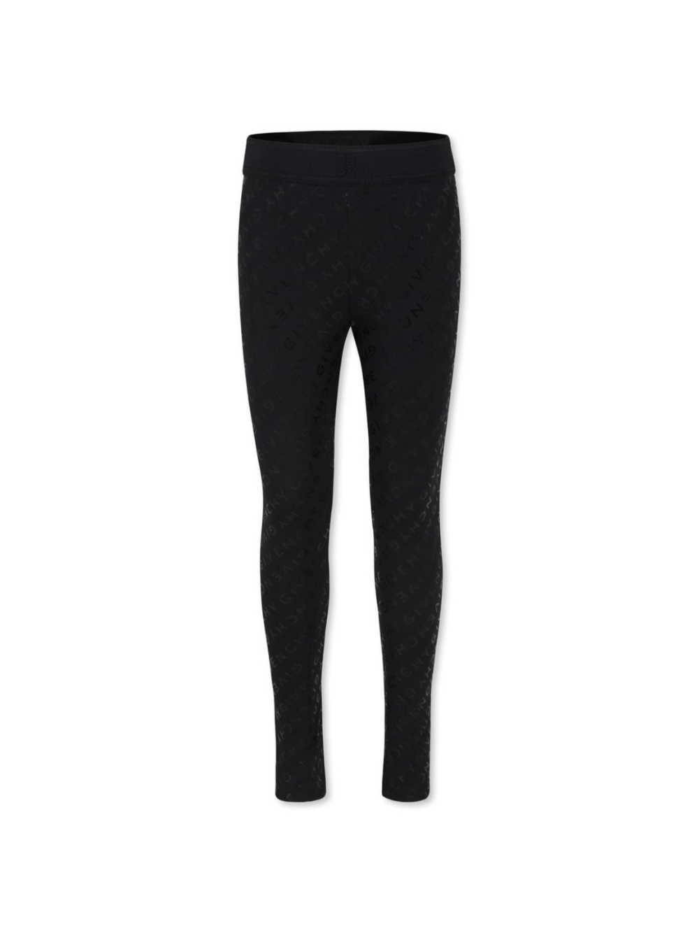 Leggings per bambina Givenchy Kids nero con stampa logo all - over - Rubino Kids