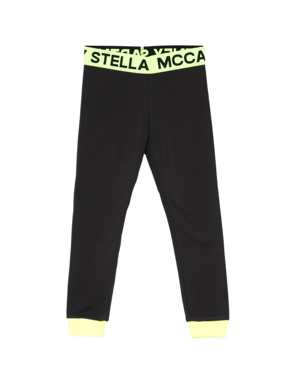 Leggings per bambina Stella McCartney Kids nero con banda logata - Rubino Kids
