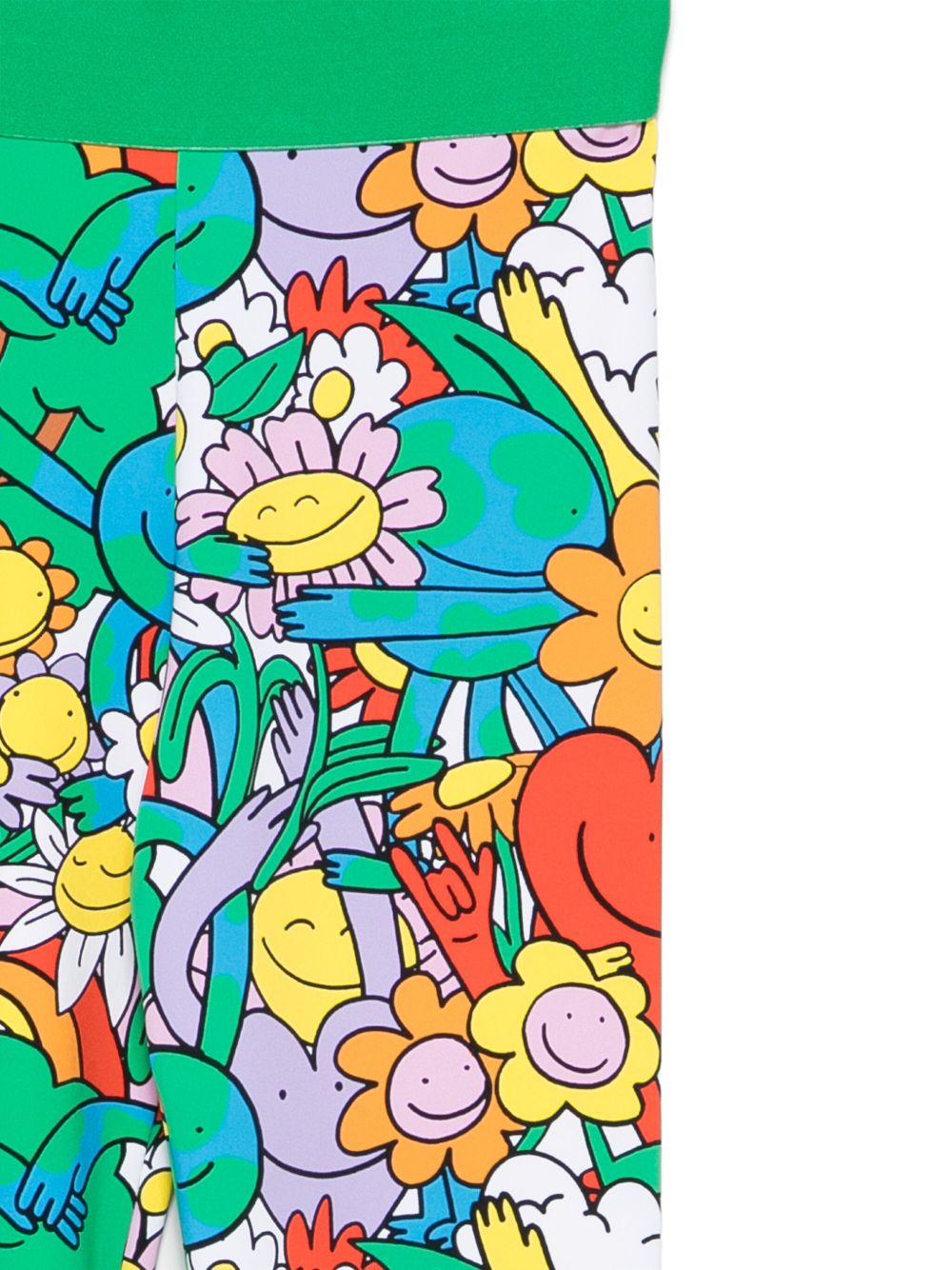 Leggings per bambina Stella McCartney Kids verde con stampa floreale - Rubino Kids