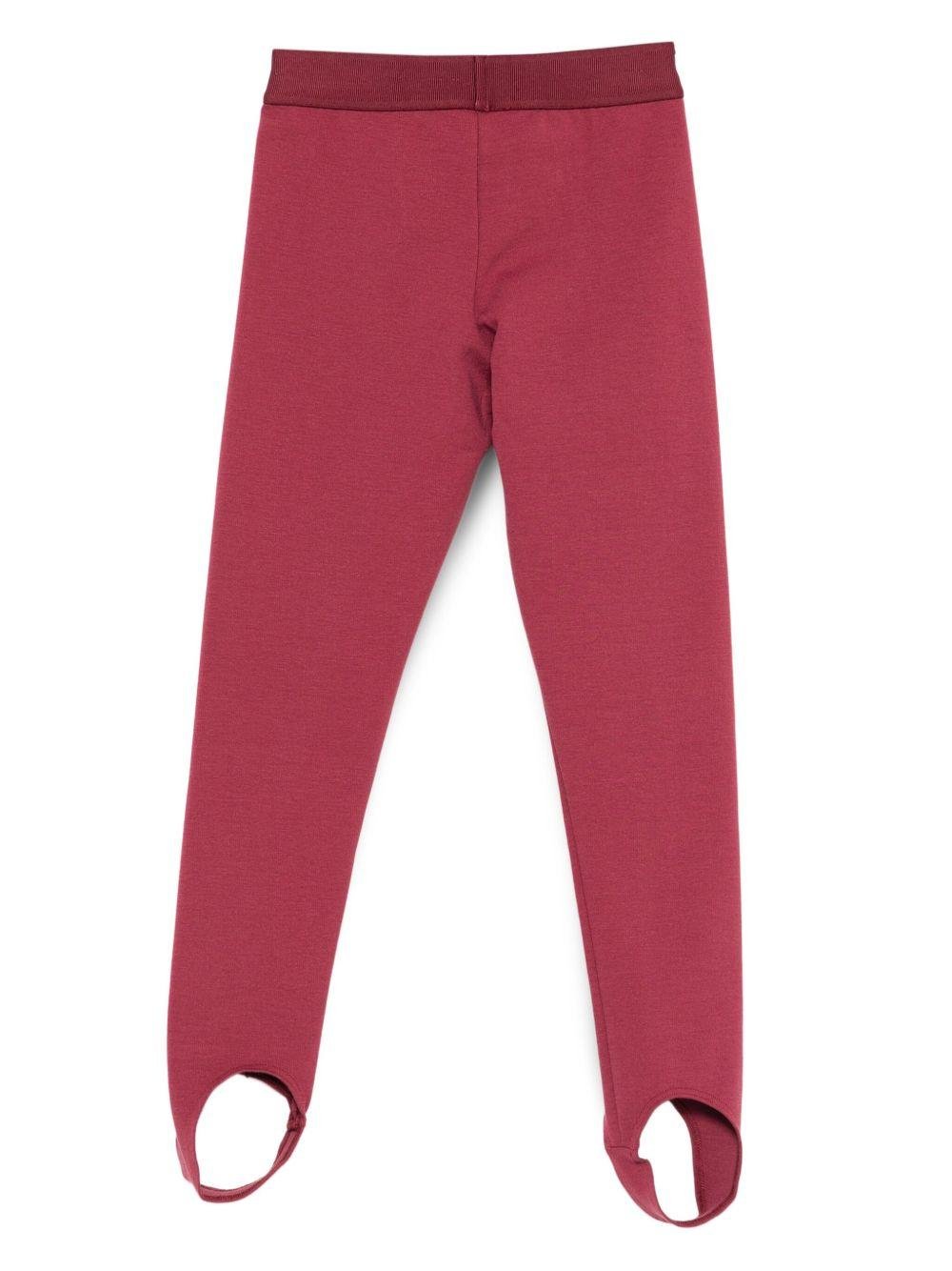 Leggings per bambina Versace Kids bordeaux con orlo con staffa - Rubino Kids