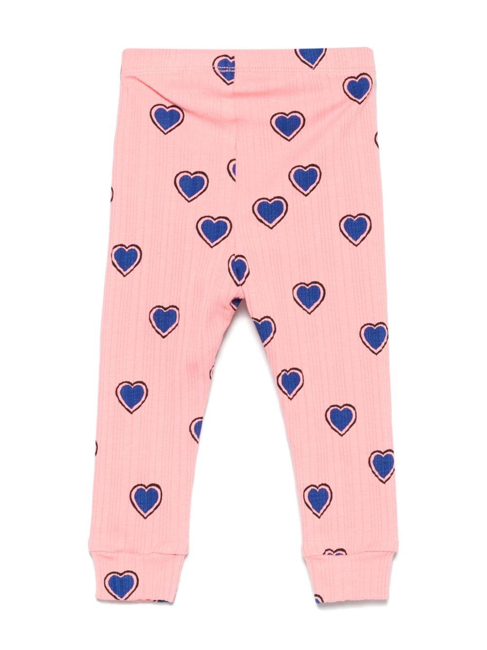 Leggings per neonata Mini Rodini rosa con motivo a cuori - Rubino Kids