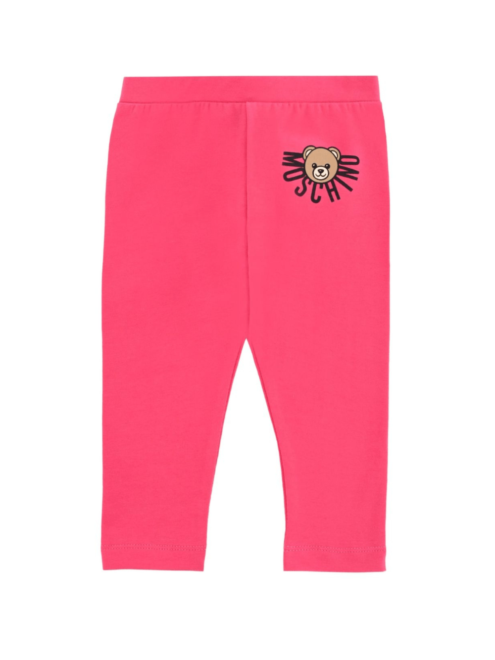 Leggings per neonata Moschino Kids fucsia con logo teddy - Rubino Kids