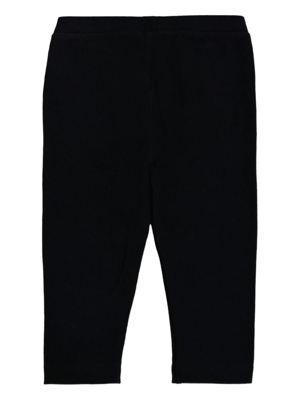 Leggings per neonata Moschino Kids nero con logo teddy - Rubino Kids