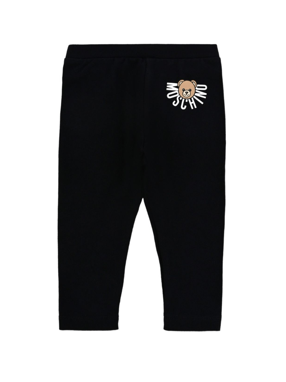 Leggings per neonata Moschino Kids nero con logo teddy - Rubino Kids