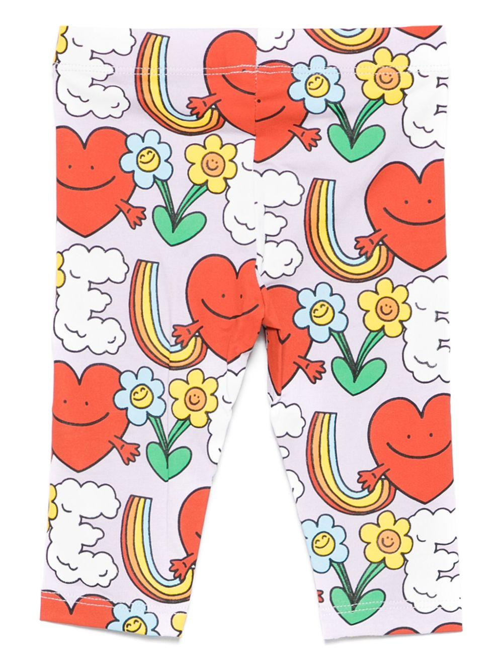 Leggings per neonata Stella McCartney Kids lilla con stampa grafica - Rubino Kids