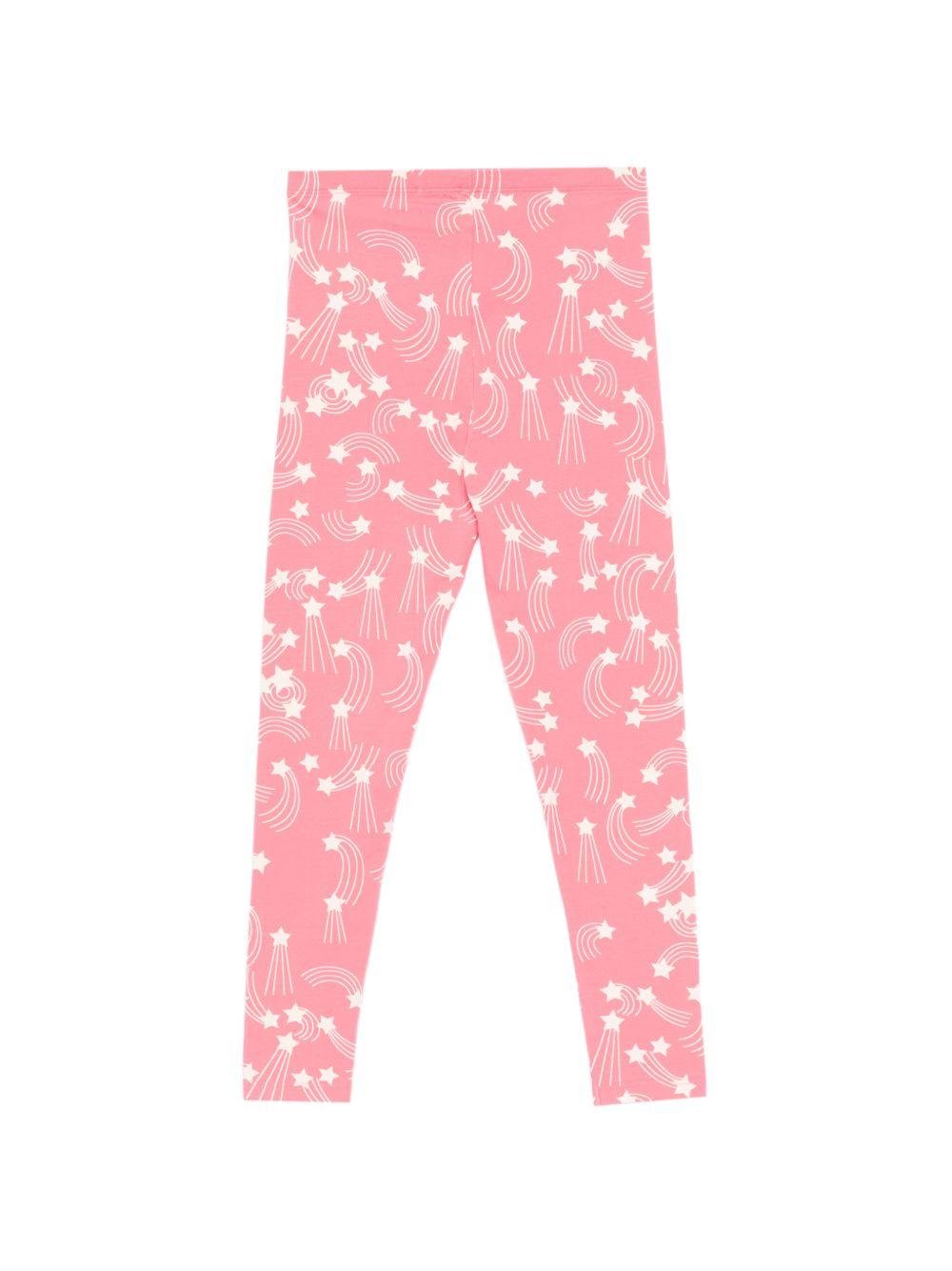 Leggins per bambina Mini Rodini rosa con stampa stelle all - over - Rubino Kids
