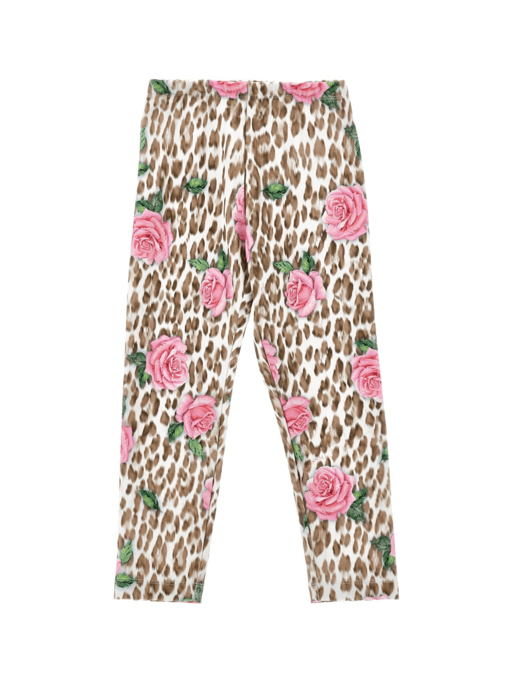 Leggins per bambina Monnalisa animalier con stampa a fiori - Rubino Kids