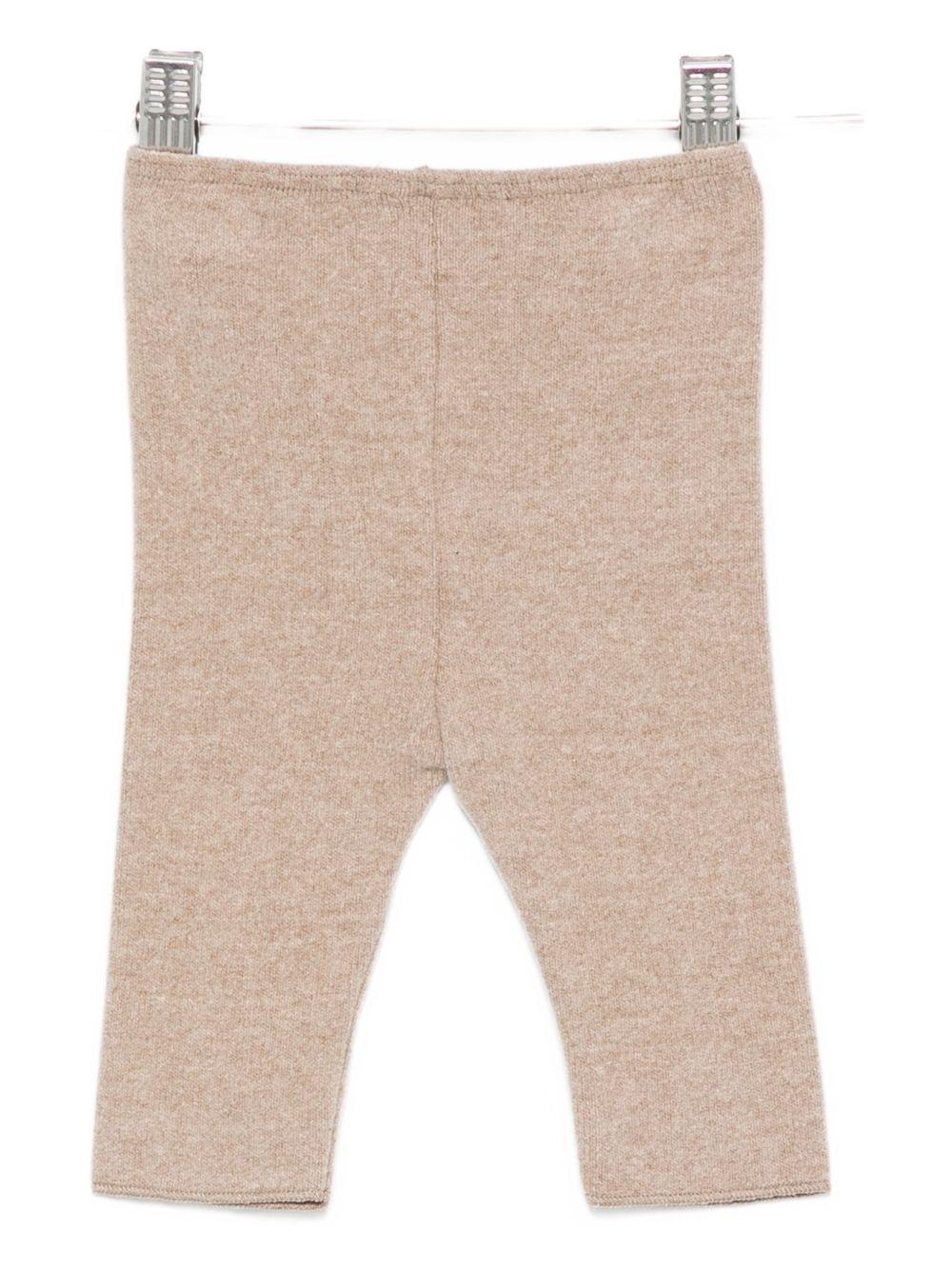 Leggins per neonata Album di Famiglia Kids beige lavorati a maglia - Rubino Kids