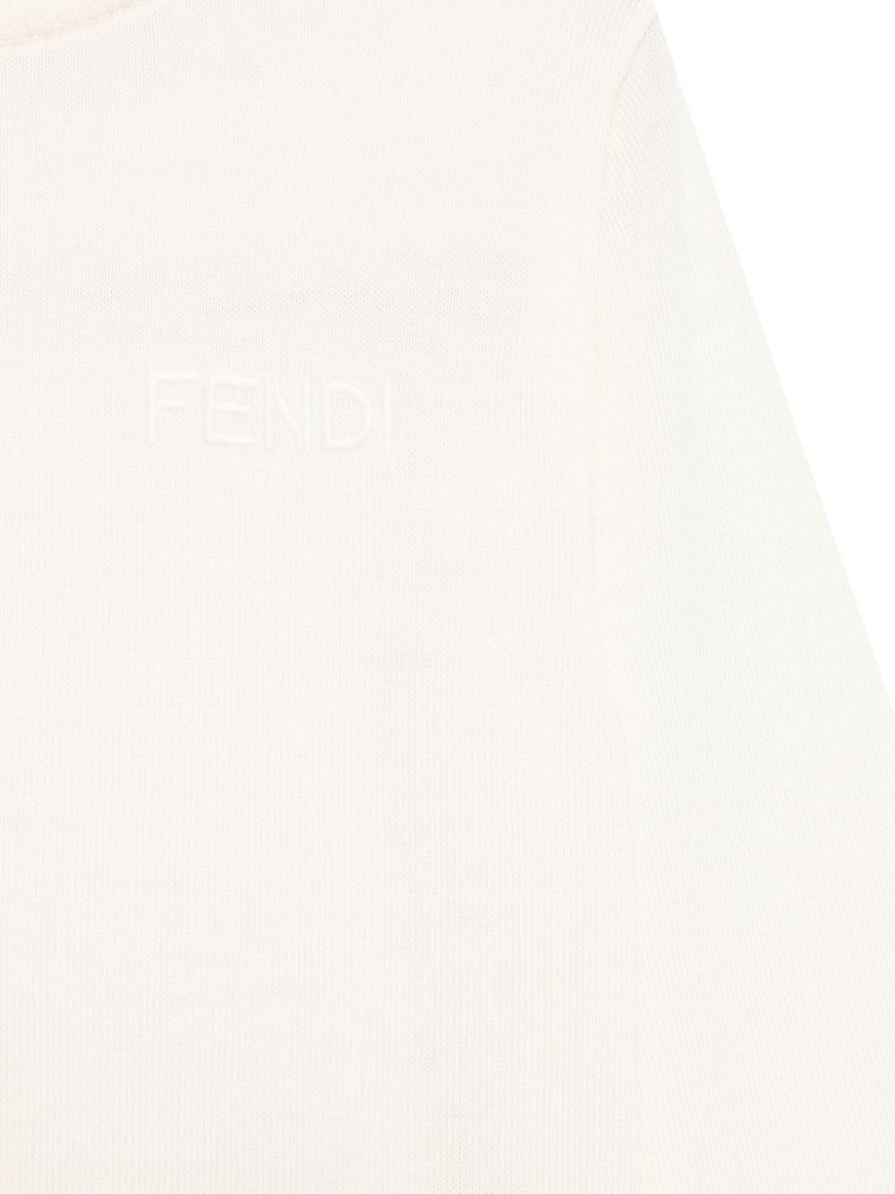 Maglia per bambina Fendi Kids bianco con collo alto - Rubino Kids