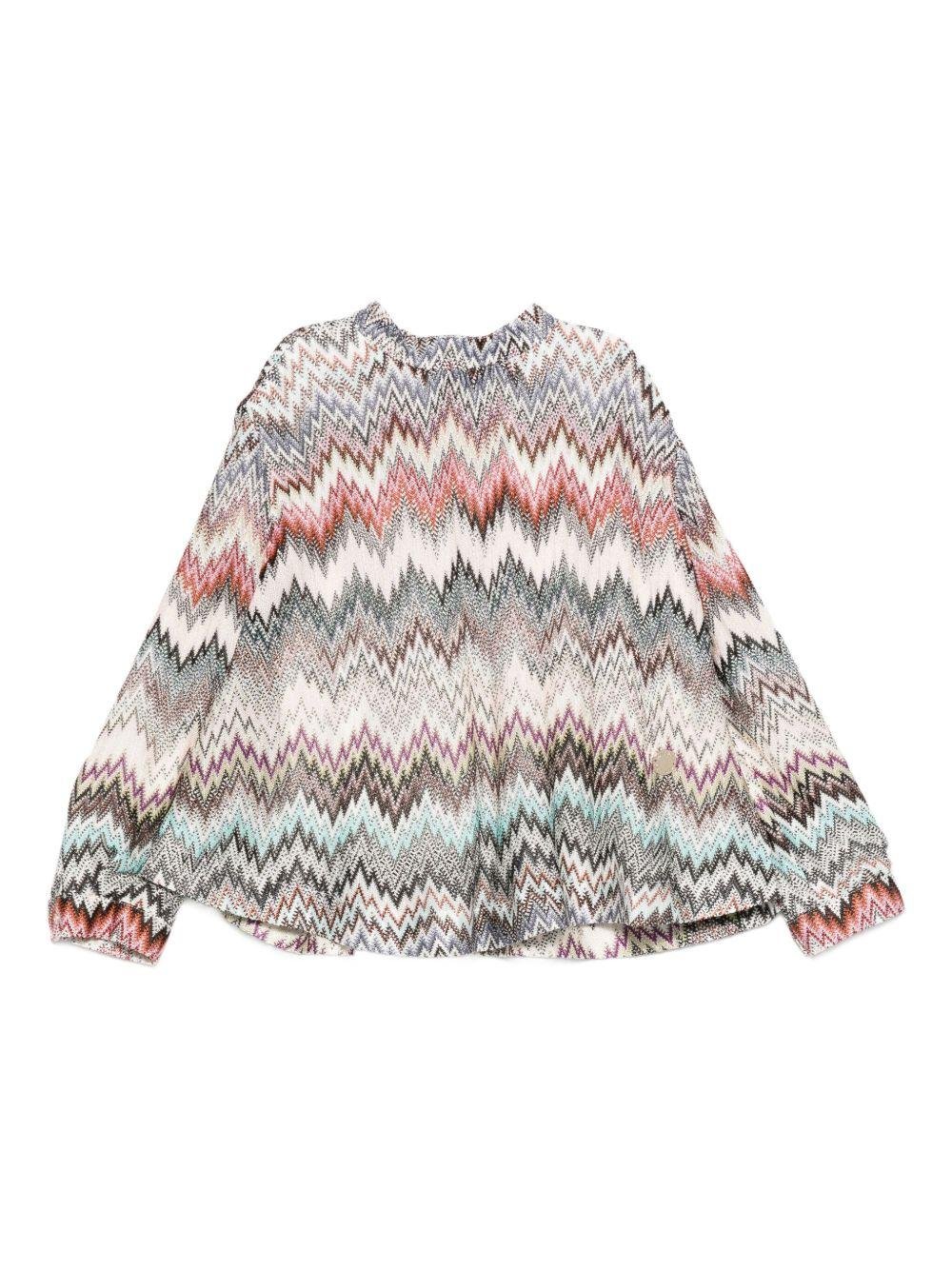 Maglia per bambina Missoni Kids multicolore con motivo a zigzag - Rubino Kids