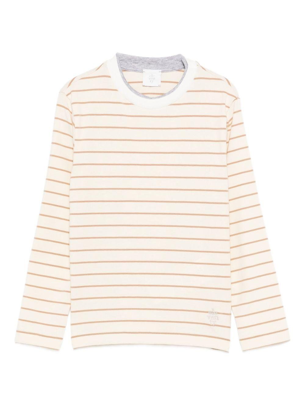 Maglia per bambino Eleventy Kids beige con motivo a righe - Rubino Kids
