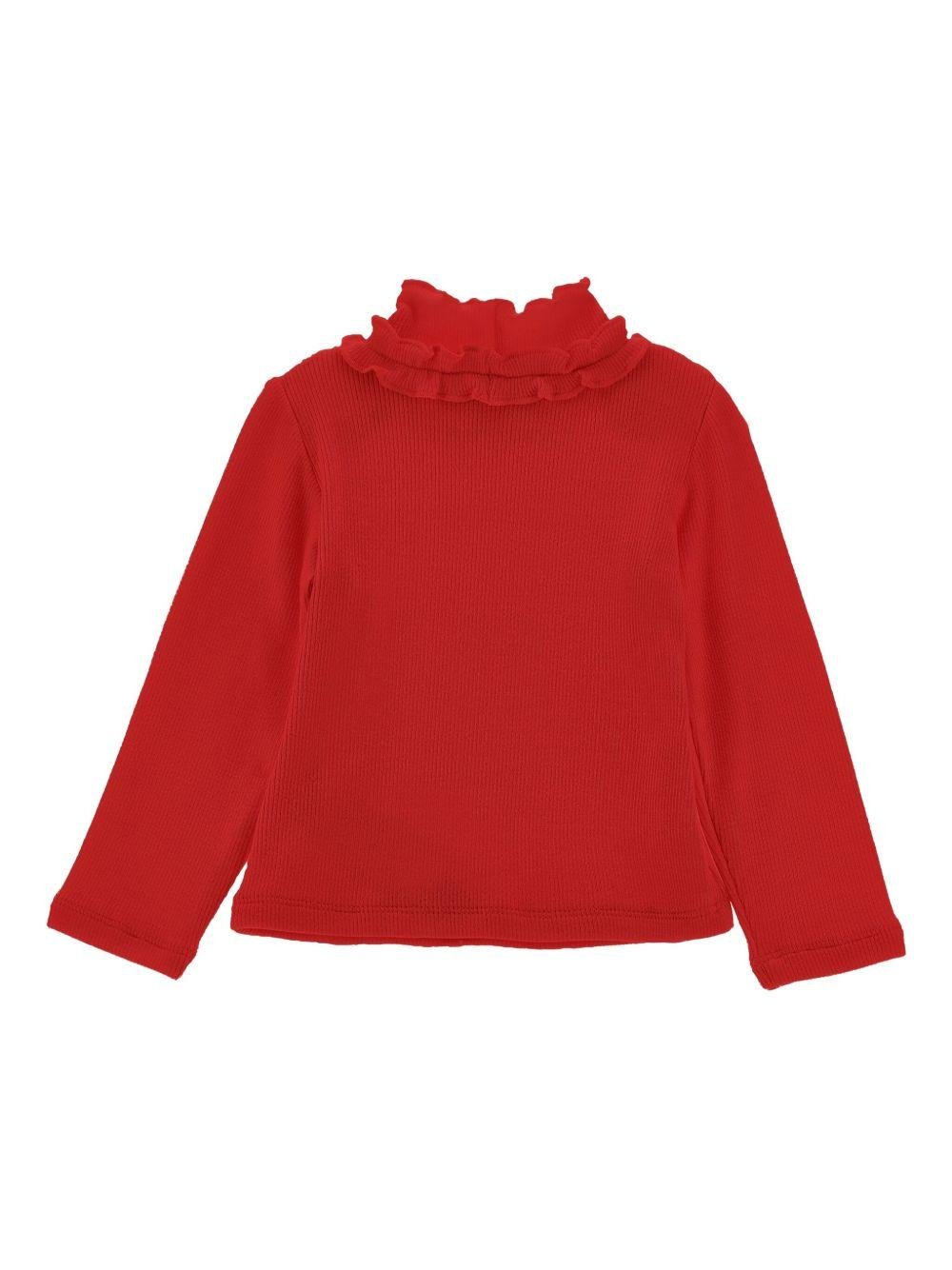 Maglia per neonata Monnalisa rosso con logo decorativo - Rubino Kids