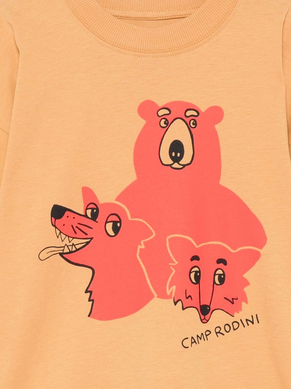 Maglietta per bambina Mini Rodini arancione con stampa grafica - Rubino Kids