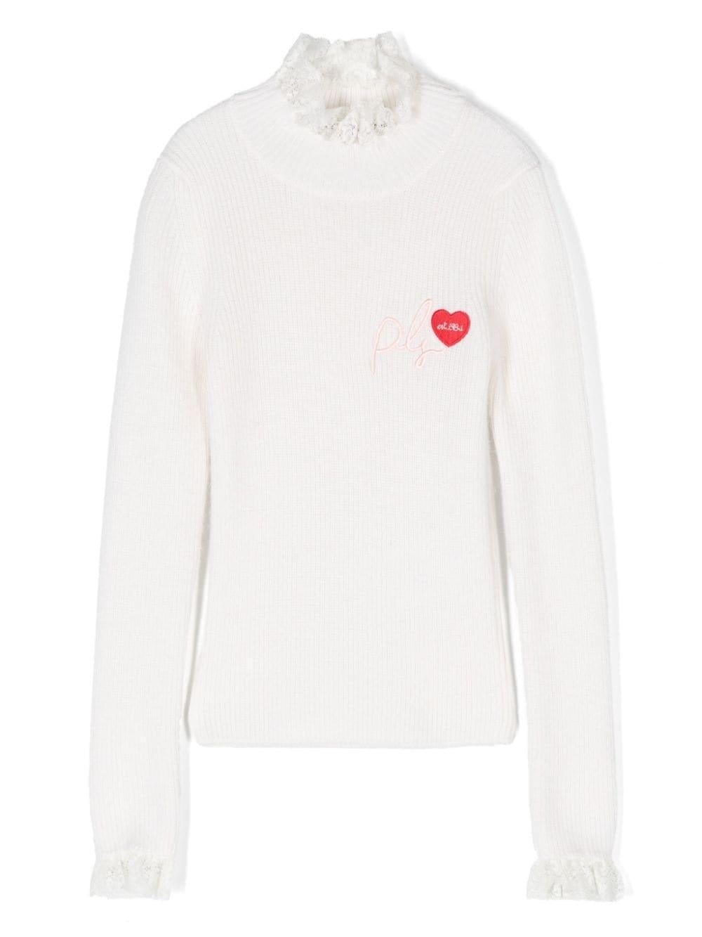 Maglione collo alto con ricamo - Rubino Kids