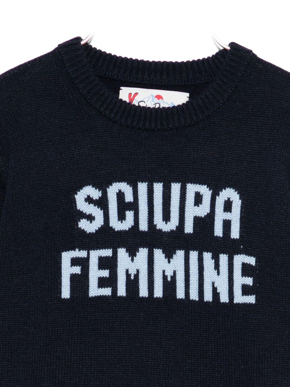 Maglione Douglas per bambino MC2 Saint Barth Kids blu con scritta "Sciupa Femmine" - Rubino Kids