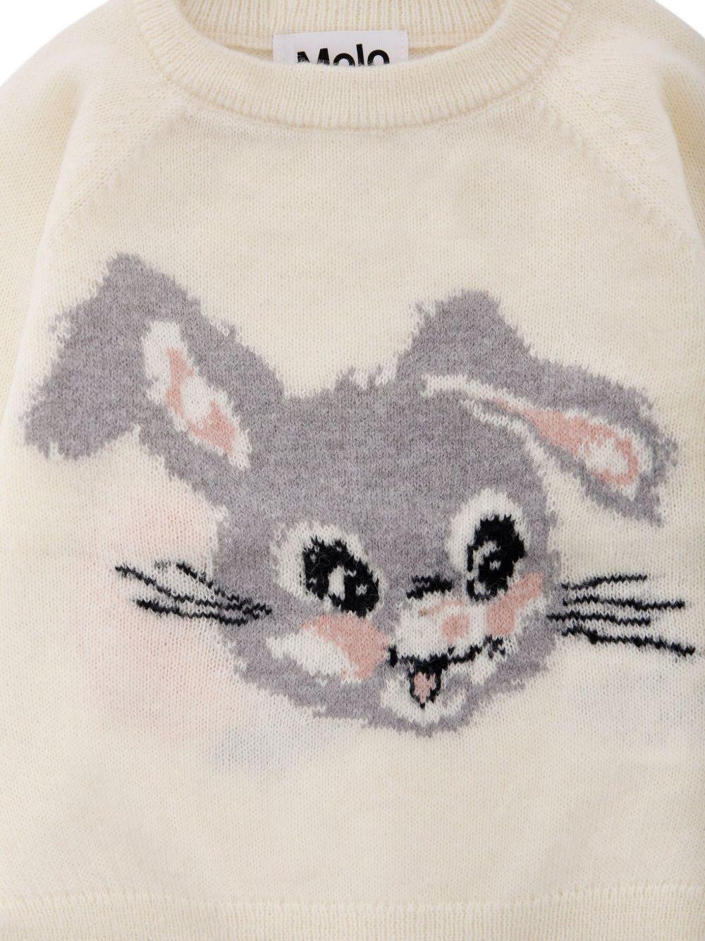 Maglione Gilby per neonata Molo bianco con motivo coniglio - Rubino Kids