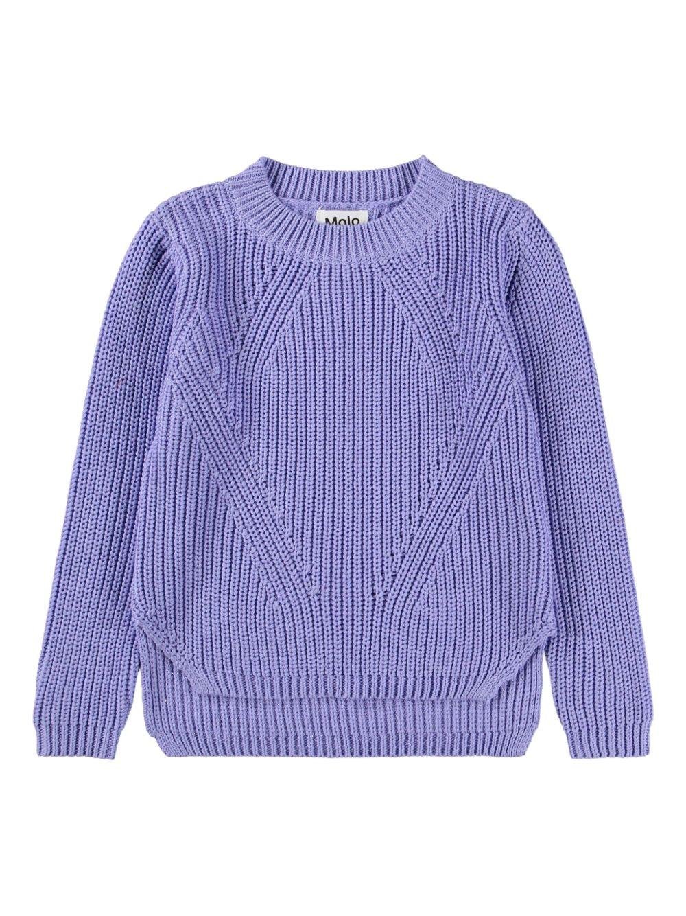 Maglione Gillis per bambina Molo lilla con lavorazione in maglia - Rubino Kids