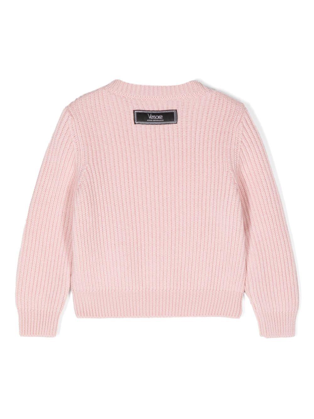 Maglione lavorato a maglia con logo ricamato - Rubino Kids