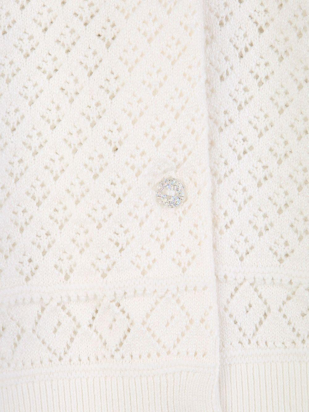 Maglione per bambina Billieblush bianco con lavorazione in maglia - Rubino Kids