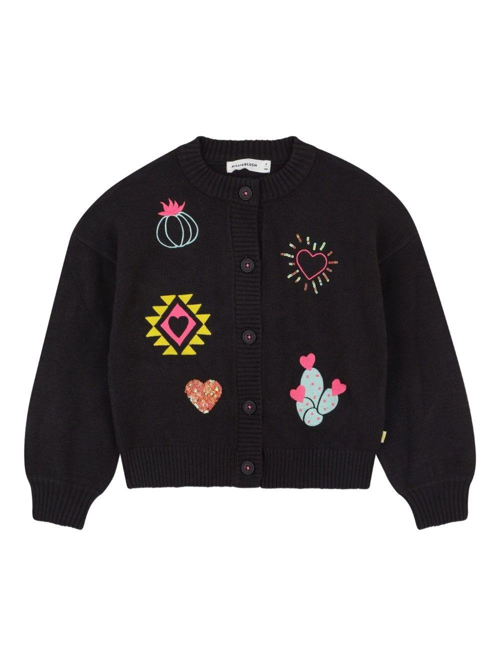 Maglione per bambina Billieblush nero con ricami - Rubino Kids