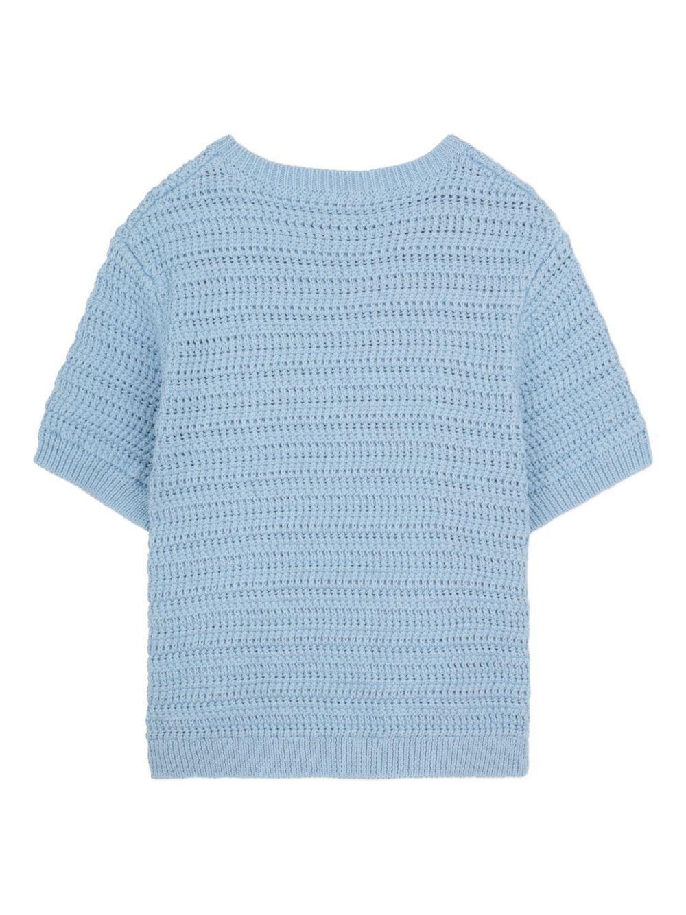 Maglione per bambina Chloé Kids azzurro con lavorazione a uncinetto - Rubino Kids