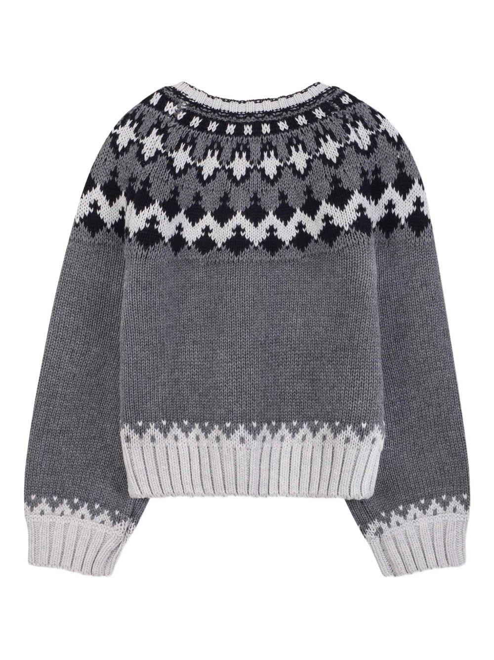 Maglione per bambina Chloé Kids grigio con maglia con motivo a intarsio - Rubino Kids