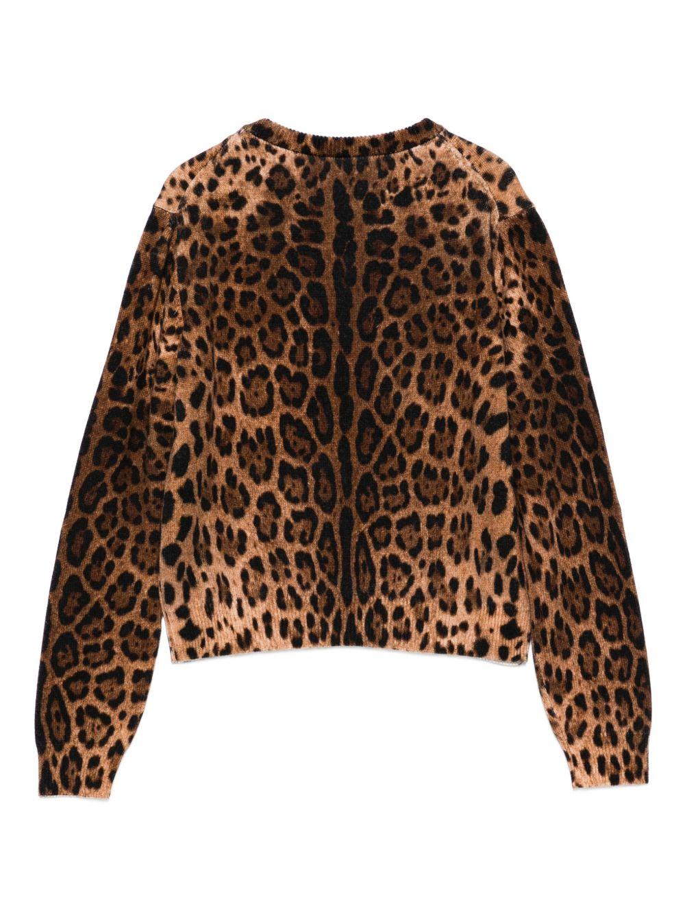 Maglione per bambina Dolce & Gabbana Kids marrone leopardato - Rubino Kids