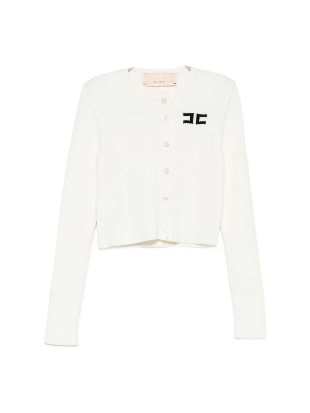 Maglione per bambina Elisabetta Franchi La Mia Bambina bianco con dettaglio con logo - Rubino Kids