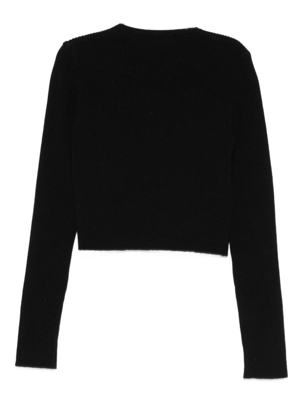 Maglione per bambina Elisabetta Franchi La Mia Bambina nero con dettaglio con logo - Rubino Kids