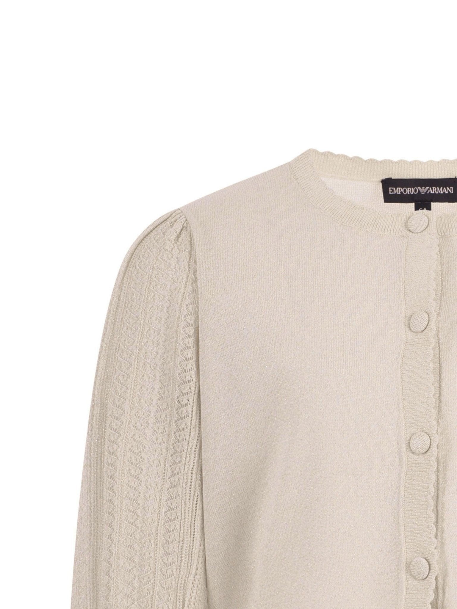 Maglione per bambina Emporio Armani Kids beige con dettagli ricamati - Rubino Kids