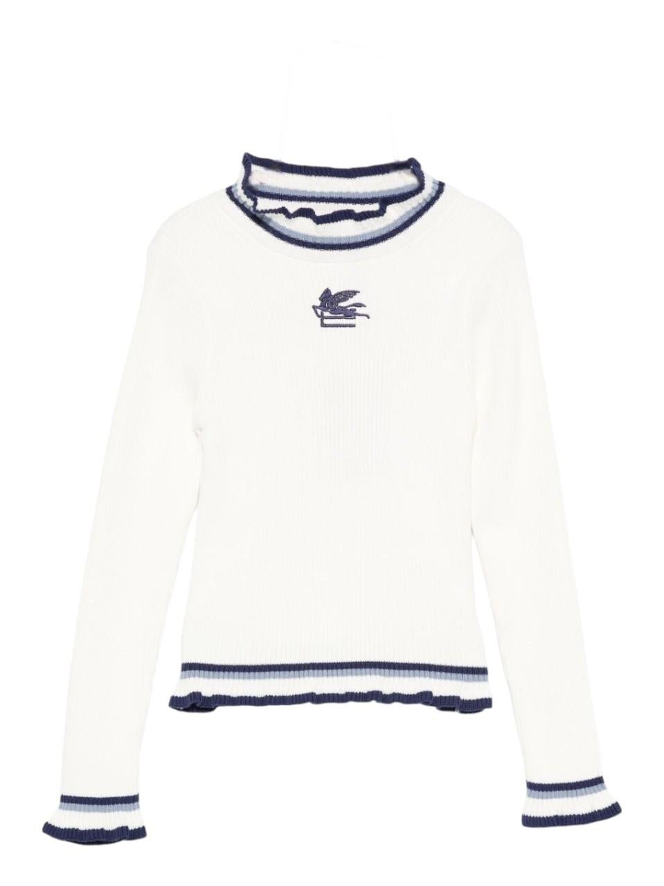Maglione per bambina Etro Kids bianco con dettagli ricamati - Rubino Kids