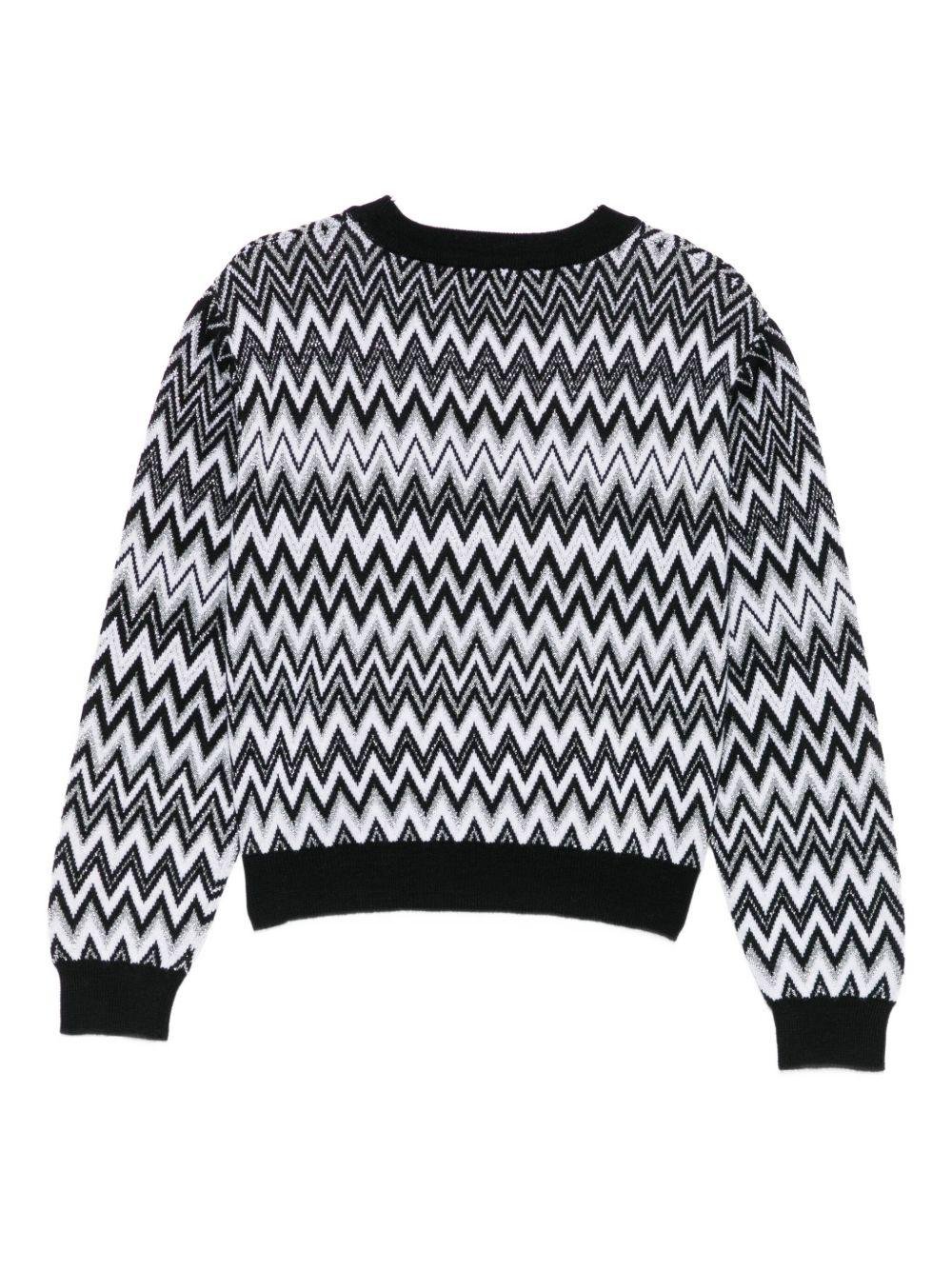 Maglione per bambina Missoni Kids nero con motivo zigzag - Rubino Kids