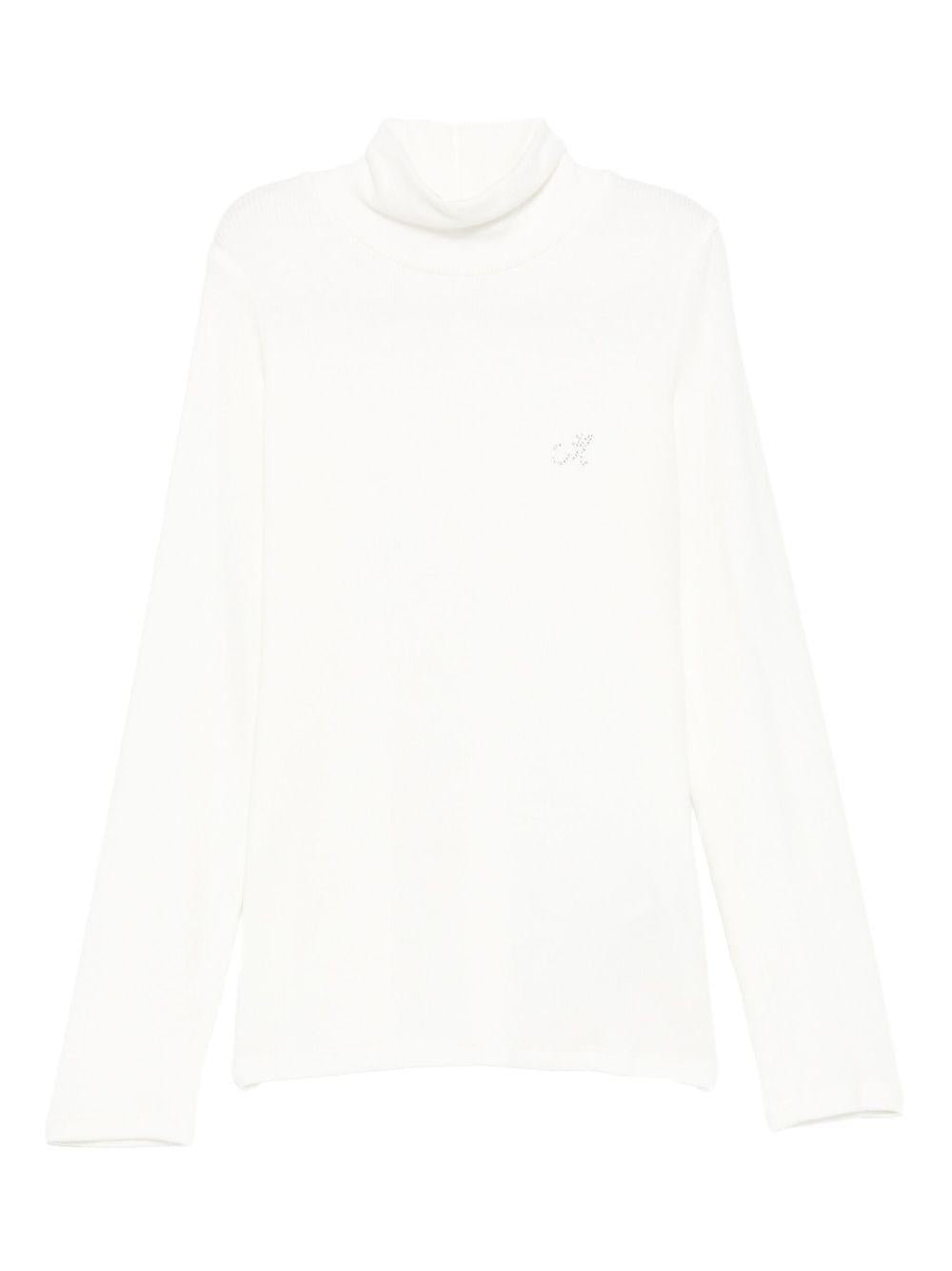 Maglione per bambina Monnalisa bianco con collo alto - Rubino Kids