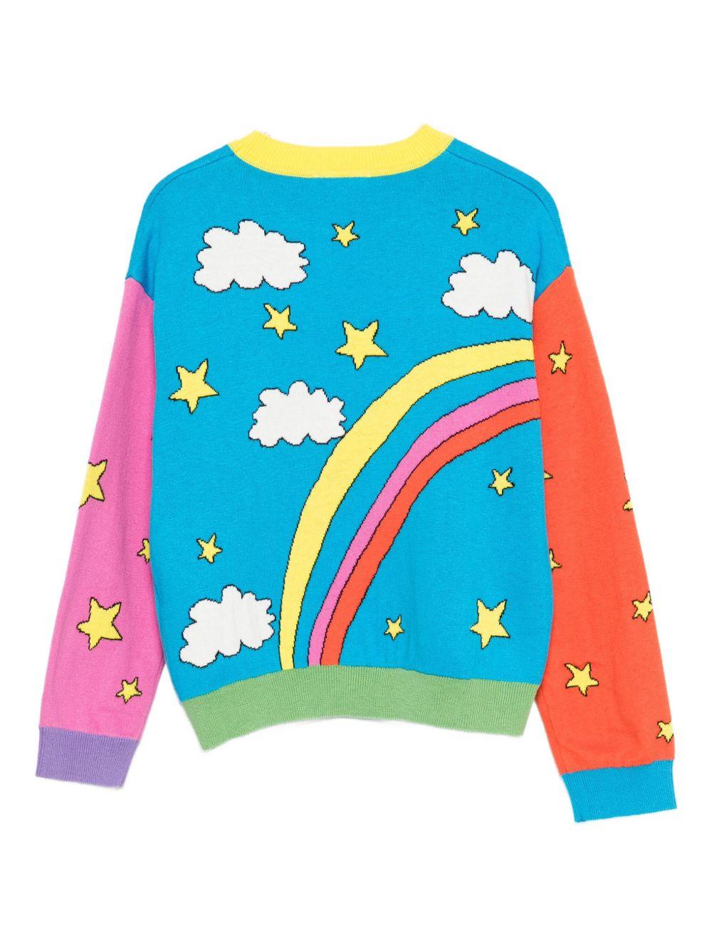 Maglione per bambina Stella McCartney Kids multicolore con motivo arcobaleno - Rubino Kids