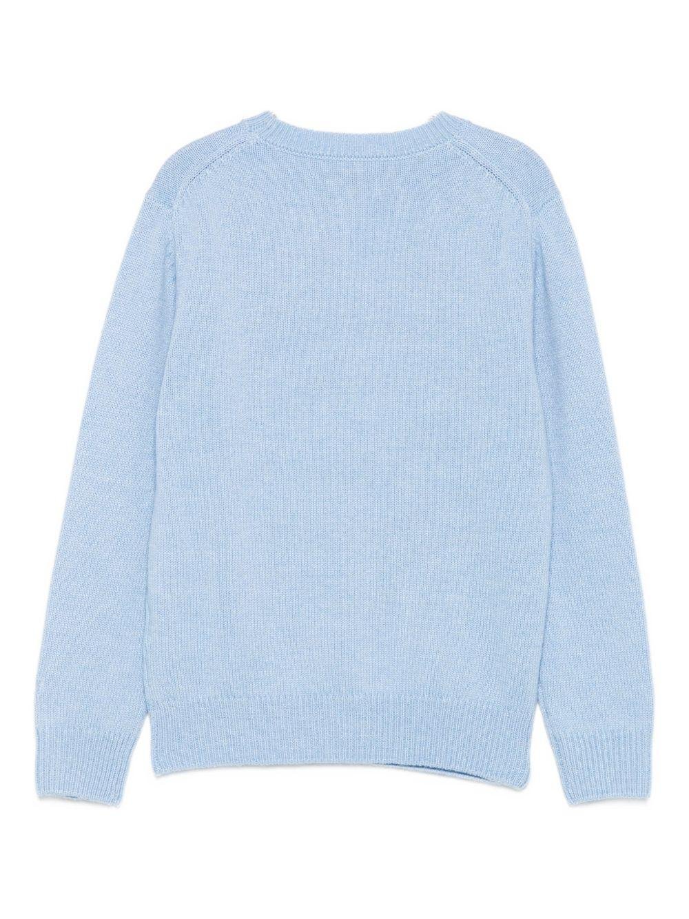 Maglione per bambini MC2 Saint Barth Kids x Trudi azzurro con ricamo Orsetto sul davanti - Rubino Kids