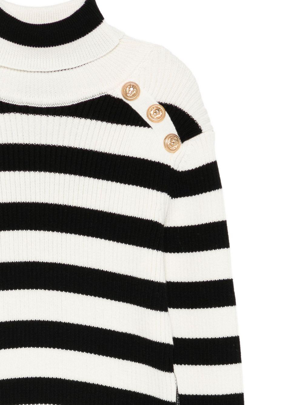 Maglione per bambino Balmain Kids bianco con motivo a righe - Rubino Kids