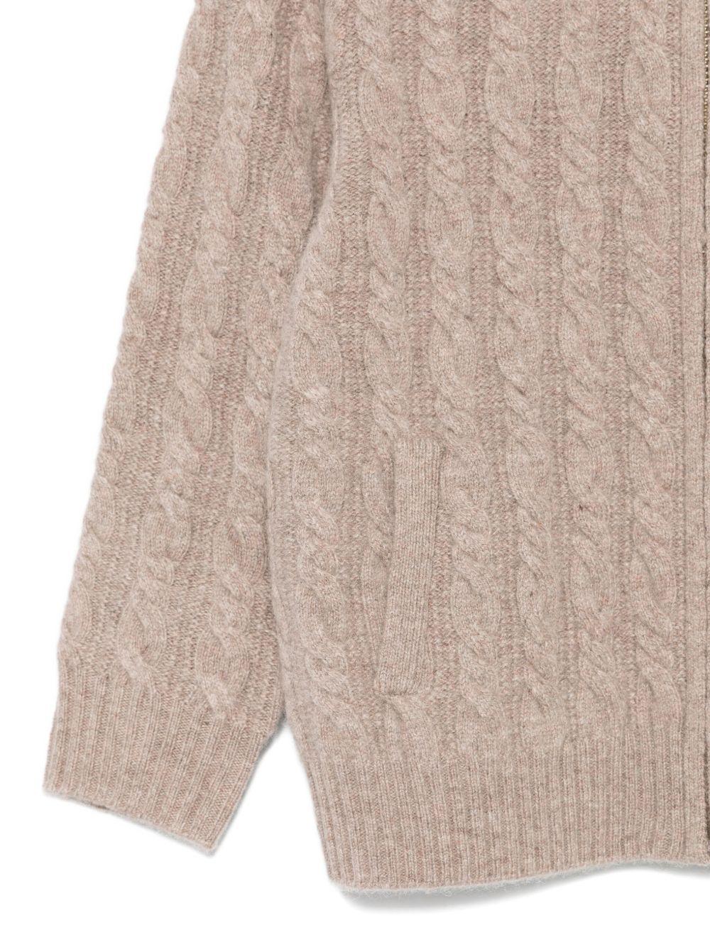 Maglione per bambino Bonpoint beige con chiusura con zip - Rubino Kids