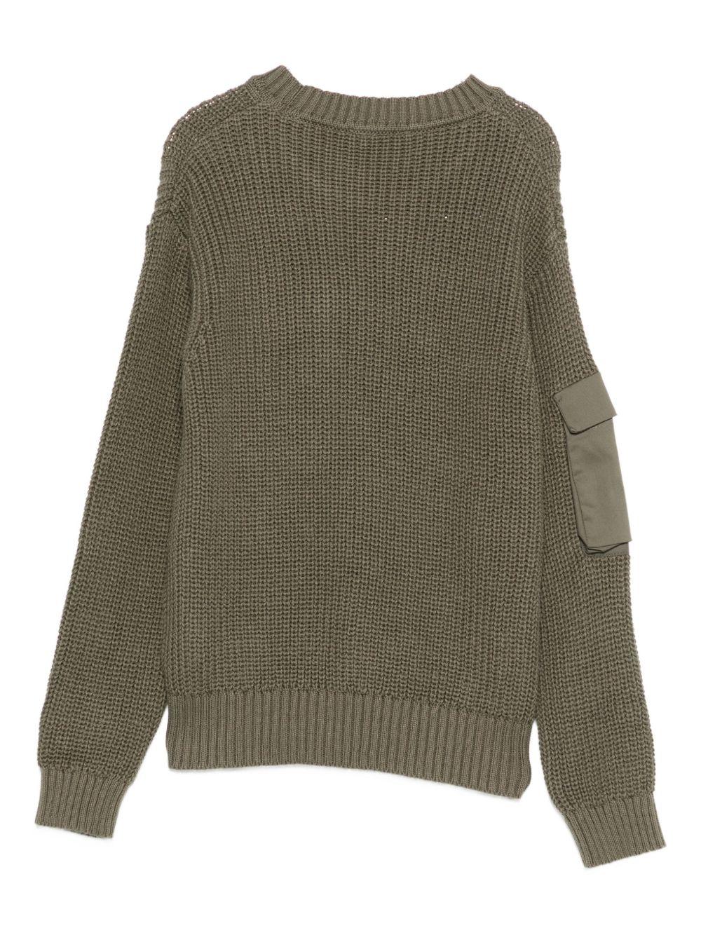 Maglione per bambino Dondup Kids verde con tasca sul petto con patta - Rubino Kids