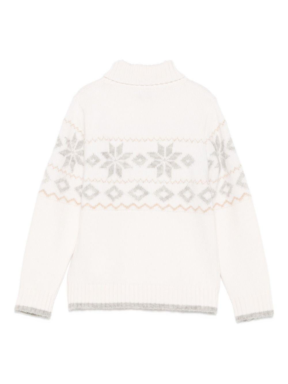 Maglione per bambino Eleventy Kids bianco con fiocco di neve - Rubino Kids