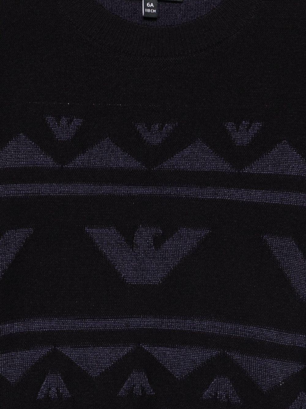 Maglione per bambino Emporio Armani Kids nero con logo aquila - Rubino Kids