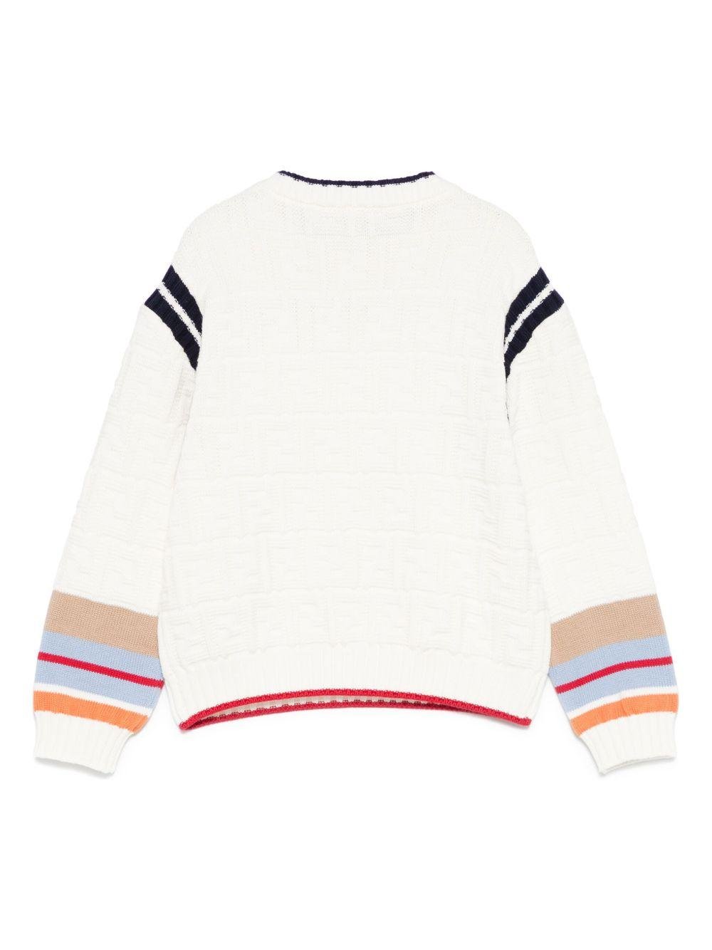 Maglione per bambino Fendi Kids beige con dettaglio a righe - Rubino Kids