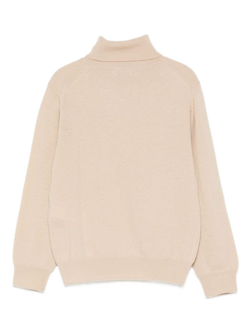 Maglione per bambino Il Gufo beige con collo alto - Rubino Kids