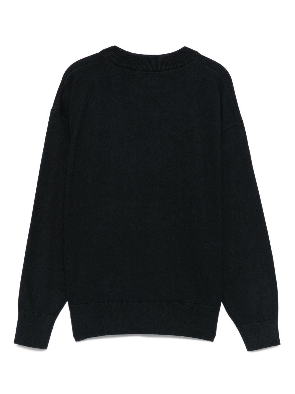 Maglione per bambino John Richmond Junior blu con logo a intarsio - Rubino Kids