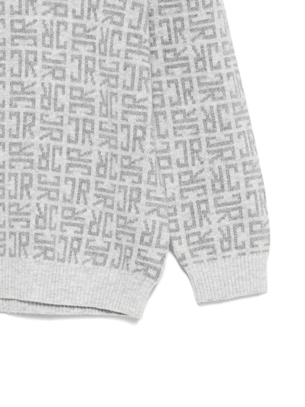 Maglione per bambino John Richmond Junior grigio con logo in lana - Rubino Kids